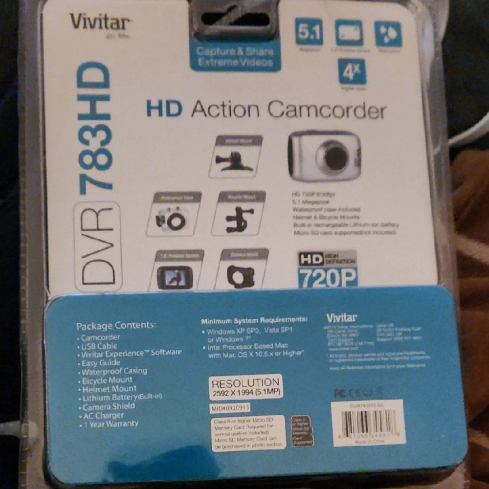 DVR 783HD Black Action Camcorder